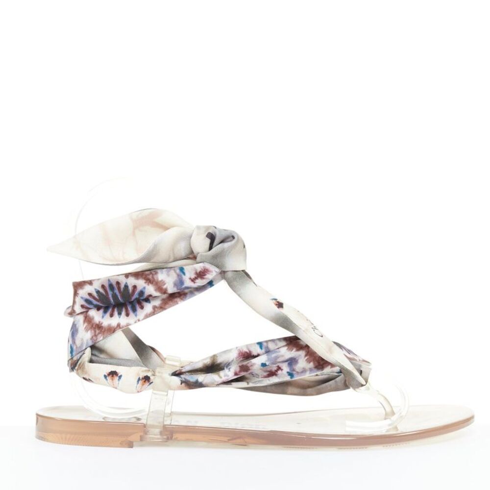 Christian Dior Silk Tie Flat Sandals